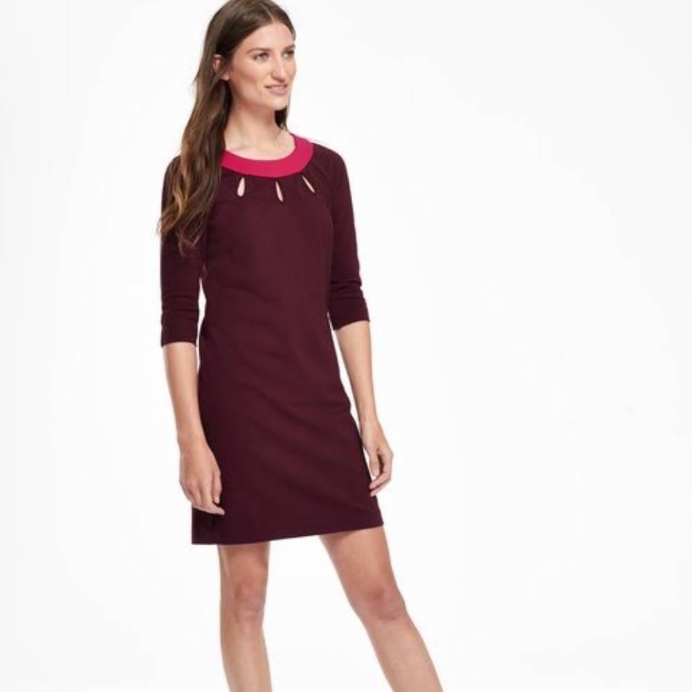 Boden Tilly Tunic Maroon & Pink Dress Size 8 Long